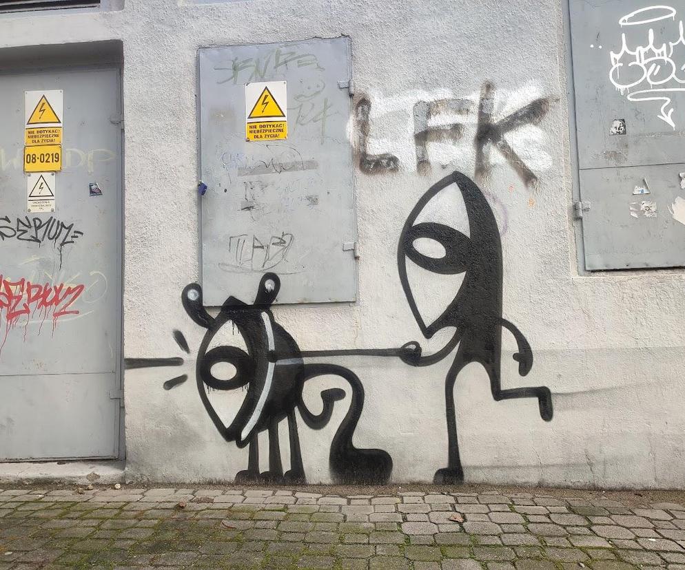 Graffiti słynnego artysty na murach w Lesznie 