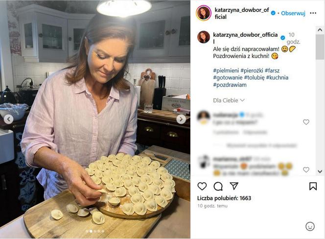 Katarzyna Dowbor przygotowała pierogi