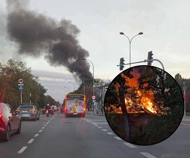 Pożar pustostanu w Warszawie (23.09.2025)