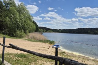 To jezioro w Olsztynie ma niezwykle czystą wodę. Jest kilka dzikich plaż, które świecą pustkami