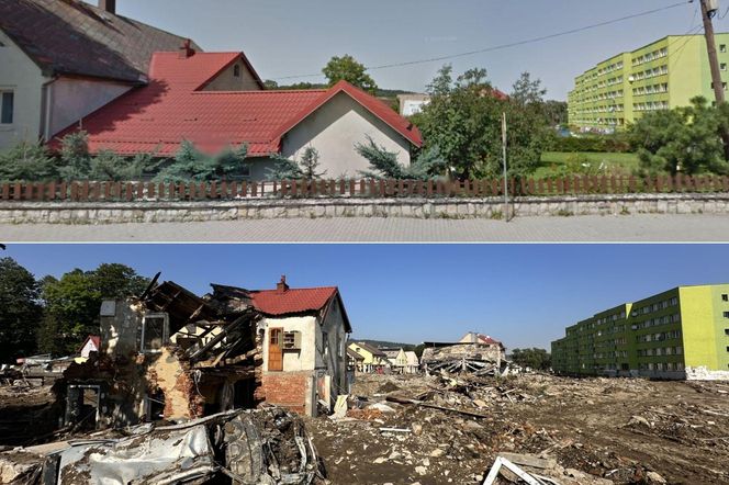 Stronie Śląskie przed i po powodzi. Aż trudno uwierzyć, że to te same miejsca. Zdjęcia odbierają mowę 