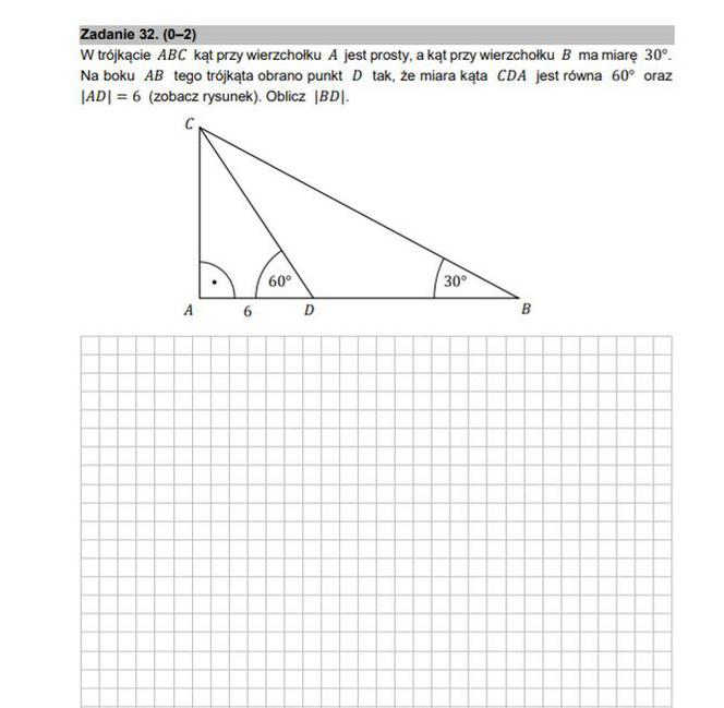 Matura poprawkowa z matematyki 2021 - zadanie otwarte 32 (2 punkty)