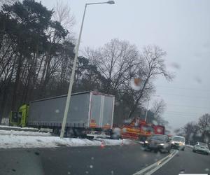 Ciężarówka przebiła się przez murek i wjechała prosto do parku w Zawierciu