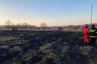 Pożar trawy w Zaczarniu. Nie żyje mężczyzna