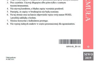 Matura 2019. Wiedza o społeczeństwie. Arkusze CKE WOS rozszerzony