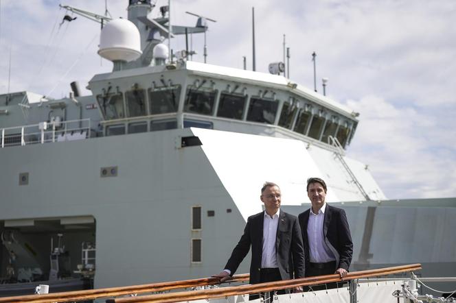 Prezydent RP Andrzej Duda i premier Kanady Justin Trudeau. Spotkanie z Premierem Kanady w bazie marynarki wojennej Canadian Forces Base Esquimalt