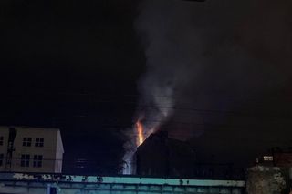 Pożar kamienicy w centrum Katowic