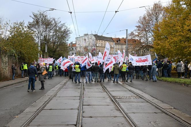 Protest związkowców w Szczecinie