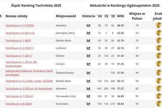 Ranking techników woj. śląskiego PERSPEKTYWY 2025