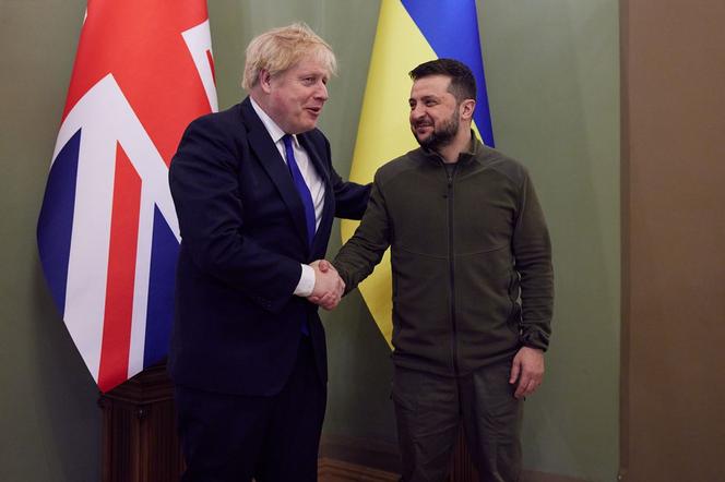 Wołodymyr Zełenski i Boris Johnson w Kijowie, 9.04.2022 