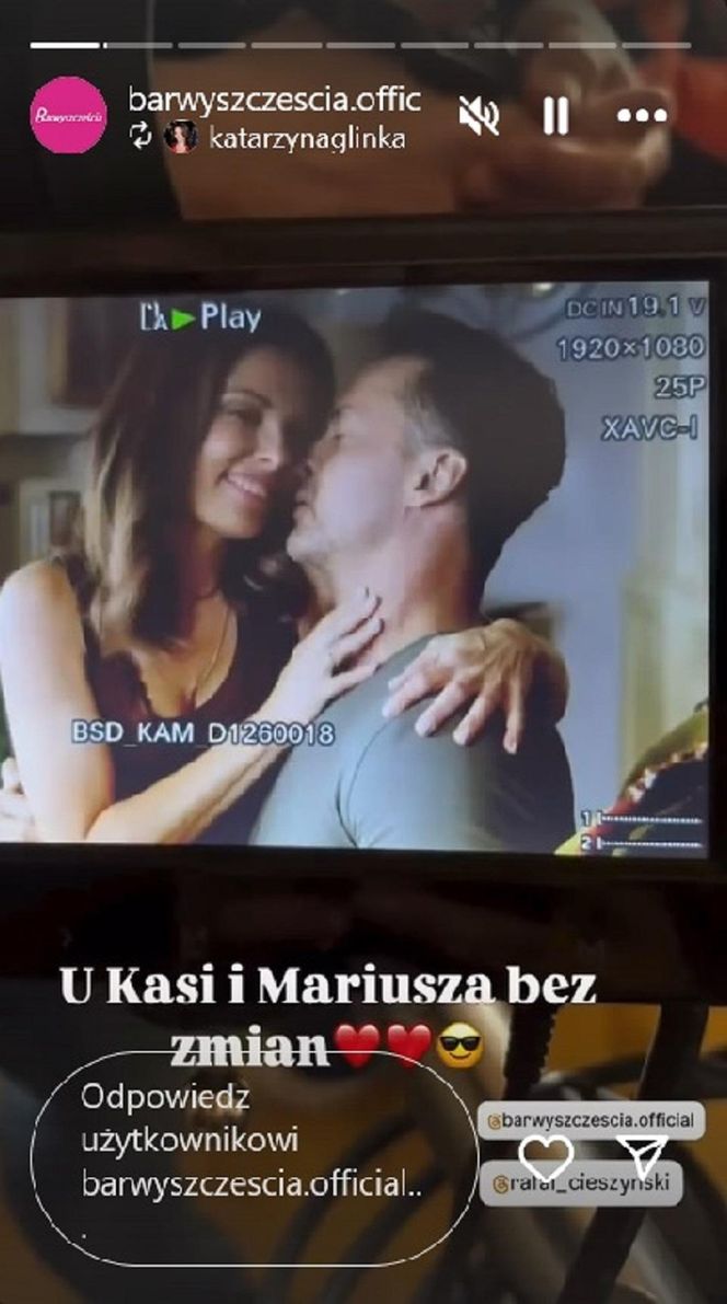 Barwy szczęścia. Kasia (Katarzyna Glinka), Mariusz (Rafał Cieszyński)