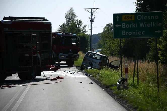 Wypadek pod Olesnem. Trzy osoby z pow. kłobuckiego poszkodowane