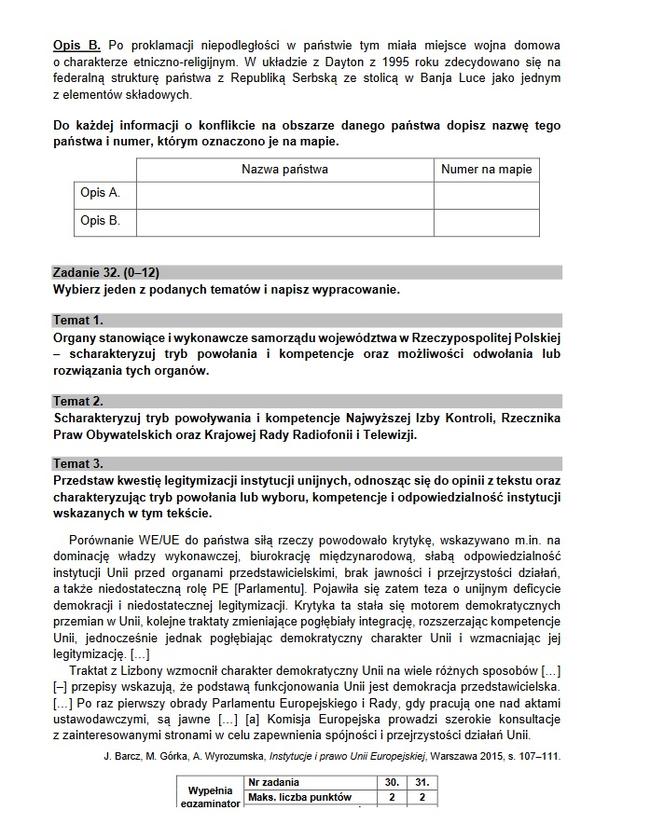 Matura próbna 2021 z WOS-u. Czy rozszerzenie było trudne? Zobacz arkusze CKE i odpowiedzi