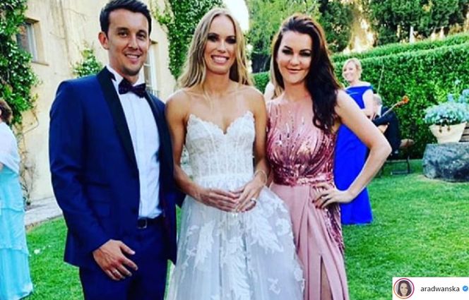 Caroline Wozniacki, David Lee i Agnieszka Radwańska