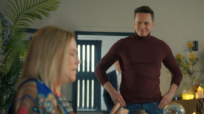 Barwy szczęścia, odcinek 3187. Jolą (Małgorzata Potocka), Błażej (Piotr Ligienza)