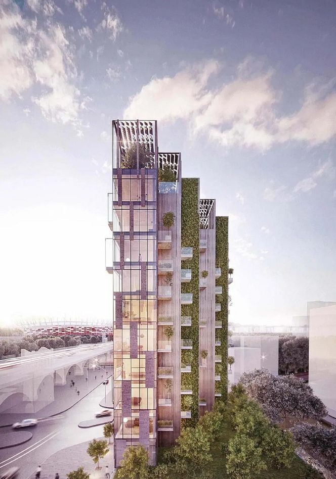 Wizualizacje niezrealizowanej inwestycji Eco Warsaw Tower