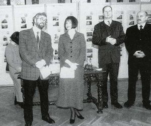 Wiceprezydent Gdańska Ryszard Gruda, Prezydent Miasta Paweł Adamowicz, Ewa P. Porębska, wiceprezes Odziału Wybrzeże SARP Wojciech Rezner