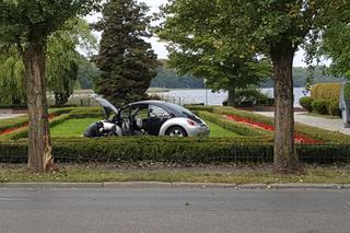 Szczecinek. Wjechał autem do parku, taranując wszystko po drodze
