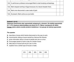 Arkusz maturalny angielski - stara formuła 2015