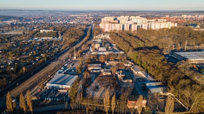 Miejsce budowy nowej, głównej siedziby WSPR przy ul. Twardowskiego w Szczecinie