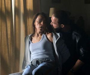 	M jak miłość odc. 1844. Martyna (Magdalena Turczeniewicz), gangster Robert (Kamil Drężek)