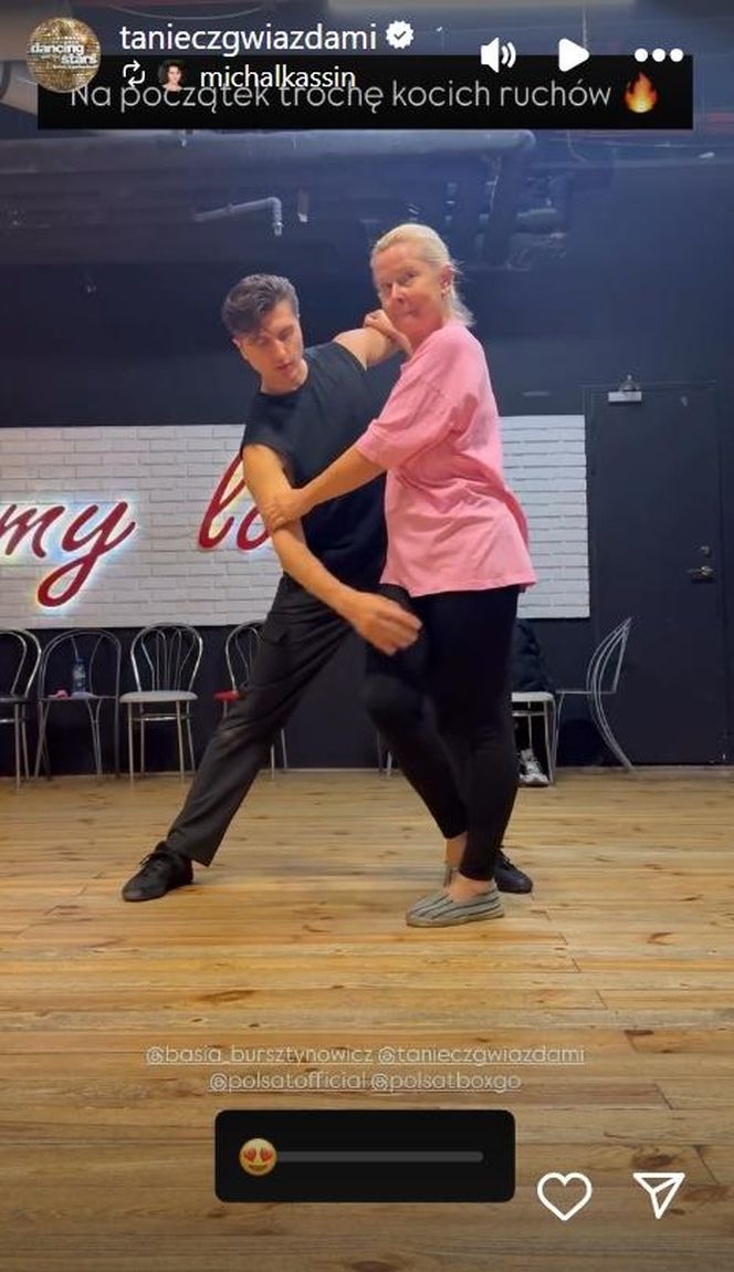 Bursztynowicz trenuje taniec kochanków