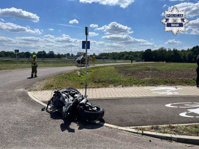 Wypadek motocyklisty i dziecka na rowerze