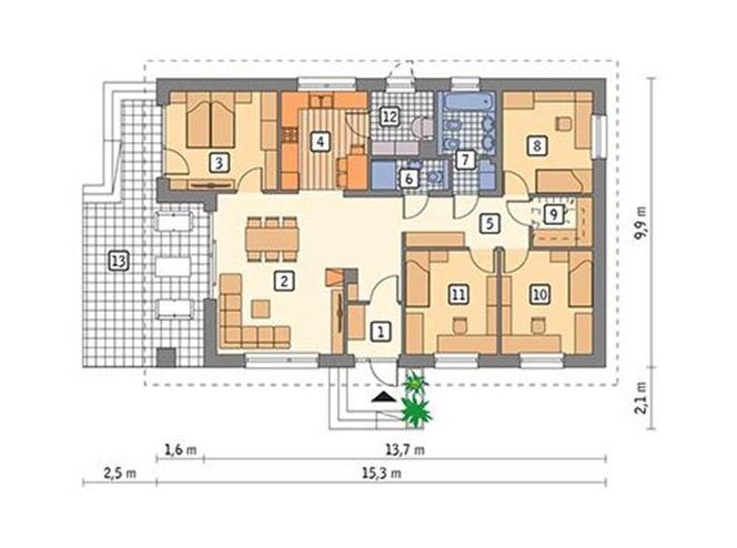 Projekt domu Polecany z katalogu Muratora - plan