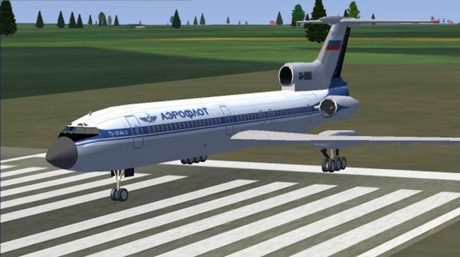 Tu-154 w symulatorze FlightGear Flight Simulator 02
