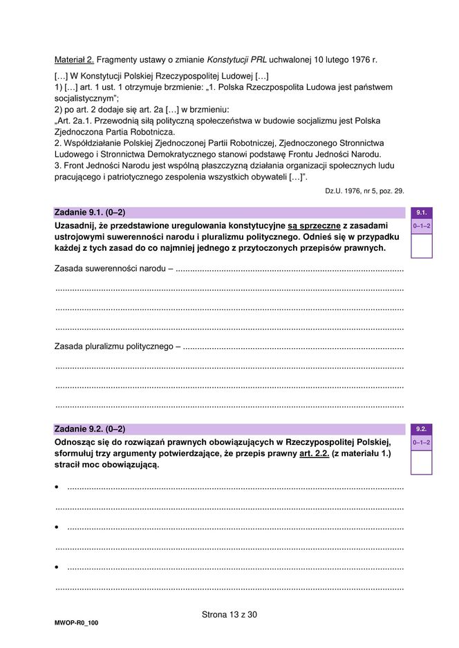 Matura WOS 2025 - ARKUSZ CKE, ODPOWIEDZI, ZADANIA DO POBRANIA