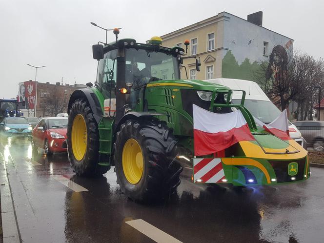 Setki traktorów na ulicach Leszna. Trwa ogólnopolski protest rolników