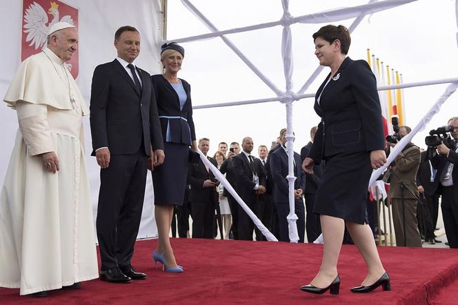 Powitanie papieża Franciszka na lotnisku w Balicach, 27.07.2016 r.