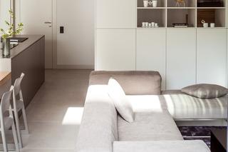 Aranżacja salonu z kuchnią w stylu minimalistycznym