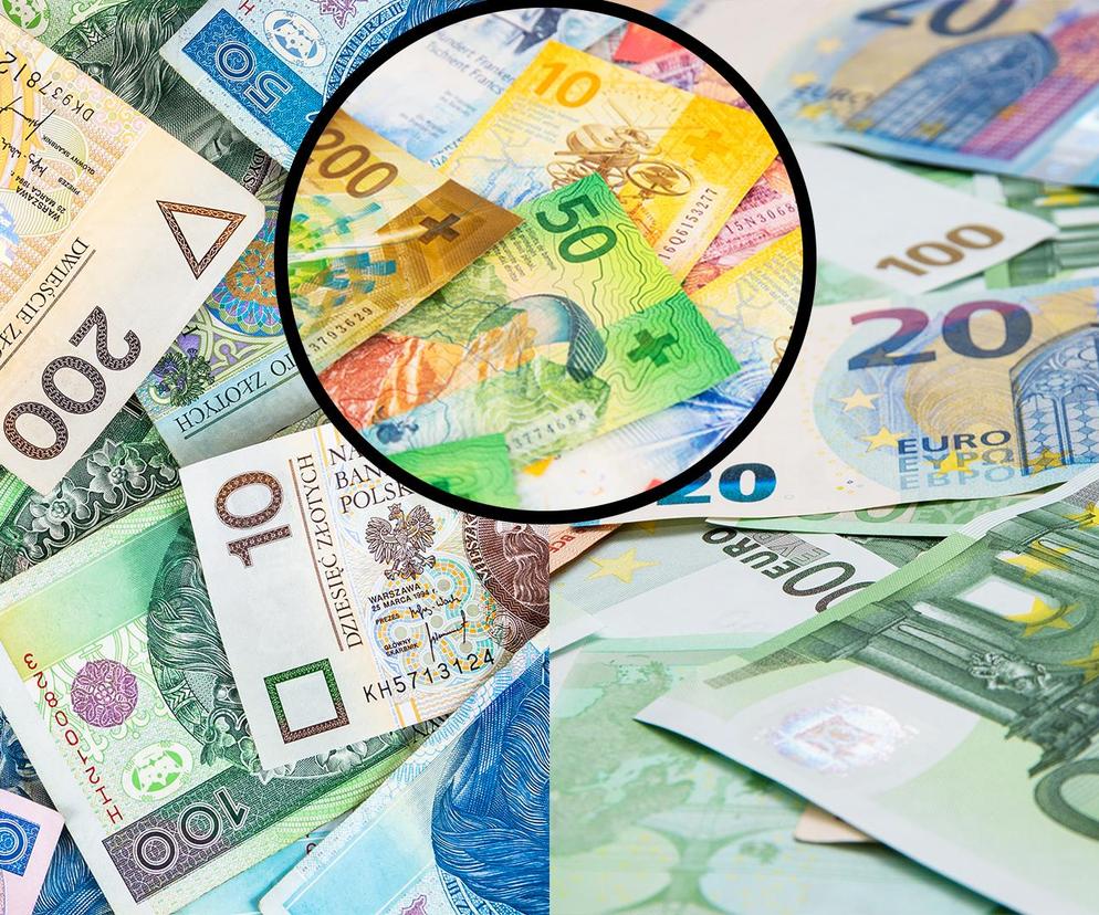 Złotówki/frank szwajcarski/euro