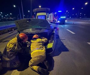 Warszawa: Pożar Lamborghini na S79. Luksusowe auto spłonęło