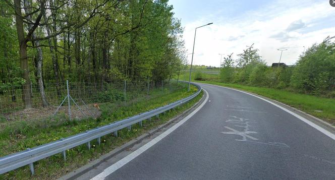 Zakręt mistrzów w Katowicach, zjazd z DK86 na autostradę A4