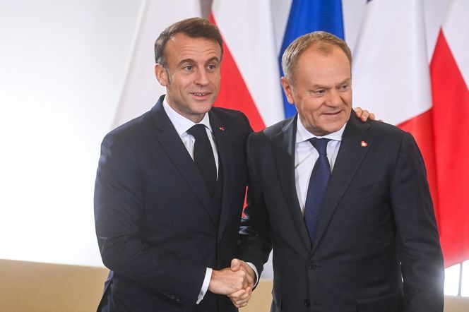 Donald Tusk z Emmanuelem Macronem