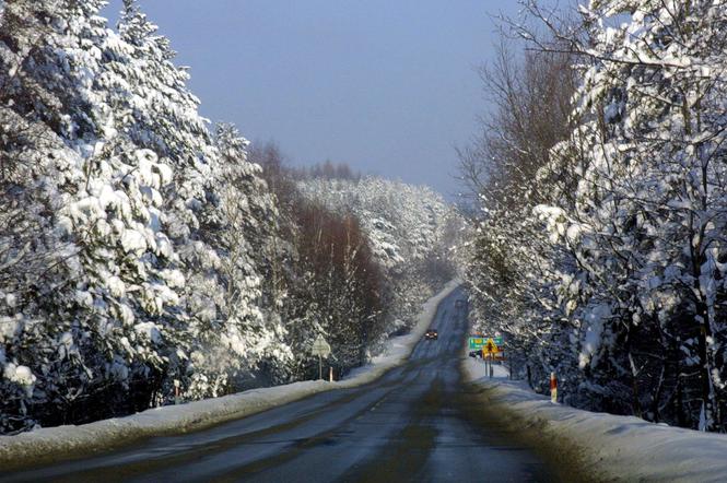 droga, jezdnia, śnieg, zima