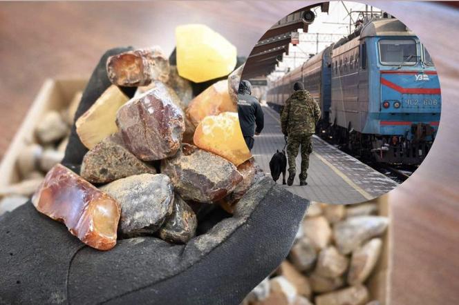 Przemycali 30 kg bursztynu pociągiem z Ukrainy. Zatrzymano maszynistów