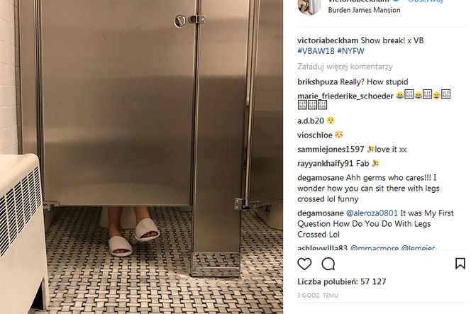 Victoria Beckham na toalecie