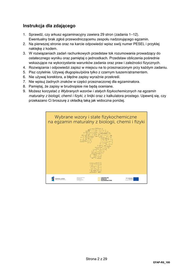 Matura 2025: fizyka 20.05.2025. Arkusze CKE, poziom rozszerzony [Formuła 2015]