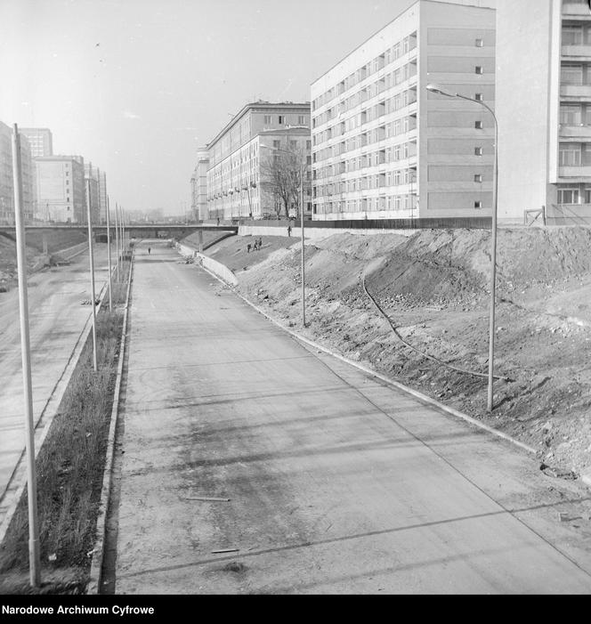 Budowa Trasy Łazienkowskiej w Warszawie 1974