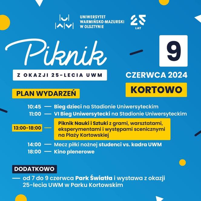 25-lecie Uniwersytetu Warmińsko-Mazurskiego. W planach wielkie świętowanie. Zobacz program!