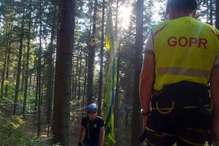 Przez 1,5 godziny wisiała na drzewie i nie mogła zejść. Kobiecie pomogli goprowcy