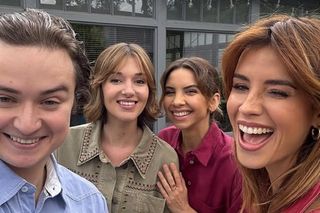 M jak miłość na planie. Maciek (Mateusz Ruciński), Aneta (Ilona Janyst), Kama (Michalina Sosna), Ania (Alina Szczegielniak) 