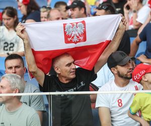 Kibice na meczu gwiazd Polska - Brazylia na Stadionie Śląskim