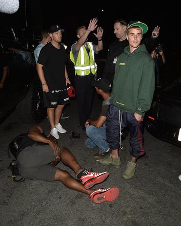 Justin Bieber na miejscu wypadku z fotografem