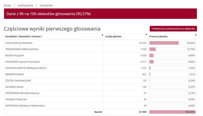 Wybory prezydenckie 2020: Jak głosowali mieszkańcy Podkarpacia