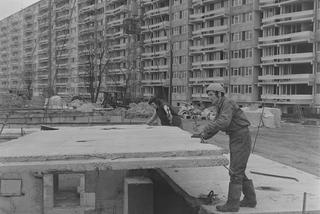 Budowa osiedla na Popowicach, ok. 1974 r.