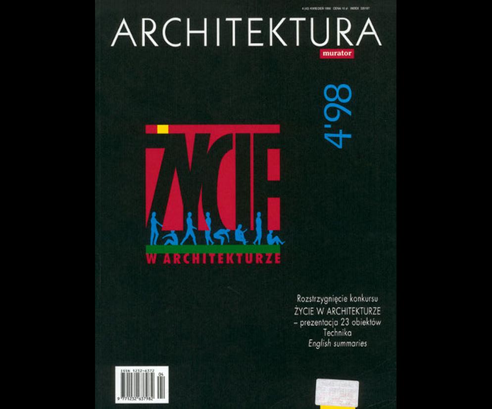 Okładka Miesięcznik Architektura 04/1998